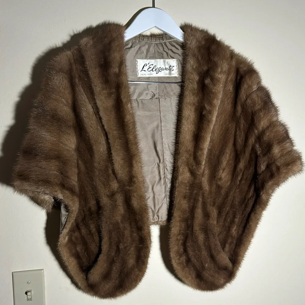Vintage L’’elegante Autumn Haze Mink Fur Stole - cape shawl size OS - Picture 1 of 8